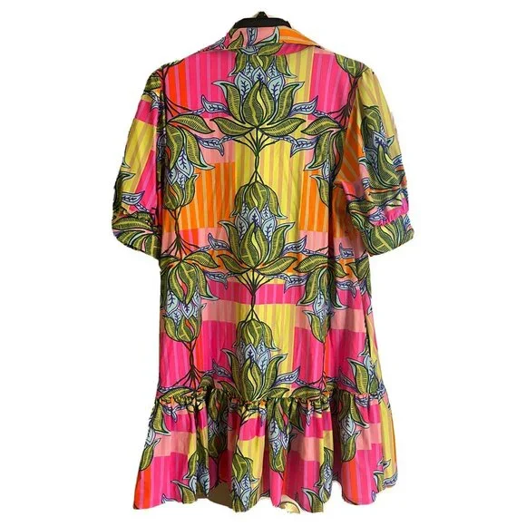 Jude Connally Tierney Mini Dress Women's Medium Lotus Print NEW W/TAGS $248 - Picture 2 of 11